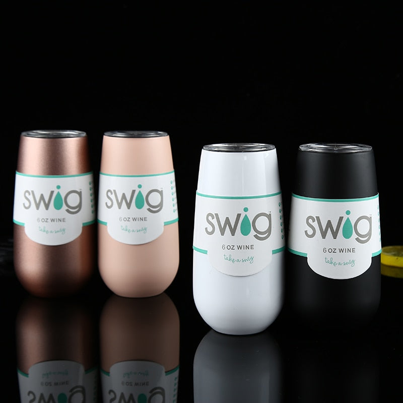 Swig Wine Cup Champagne Beer 6oz Camo With Lids Termos Stemless Flute Stainless Swig Tumbler Thermos Vacuum Flask Insulated