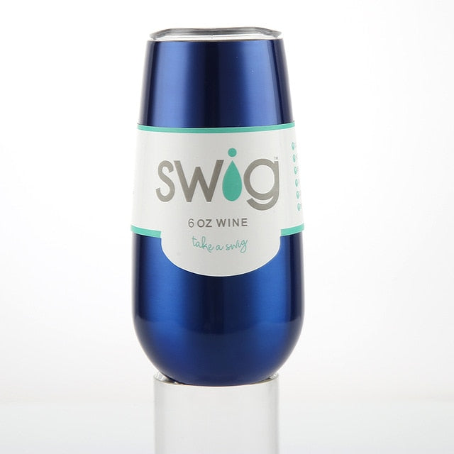 Swig Wine Cup Champagne Beer 6oz Camo With Lids Termos Stemless Flute Stainless Swig Tumbler Thermos Vacuum Flask Insulated