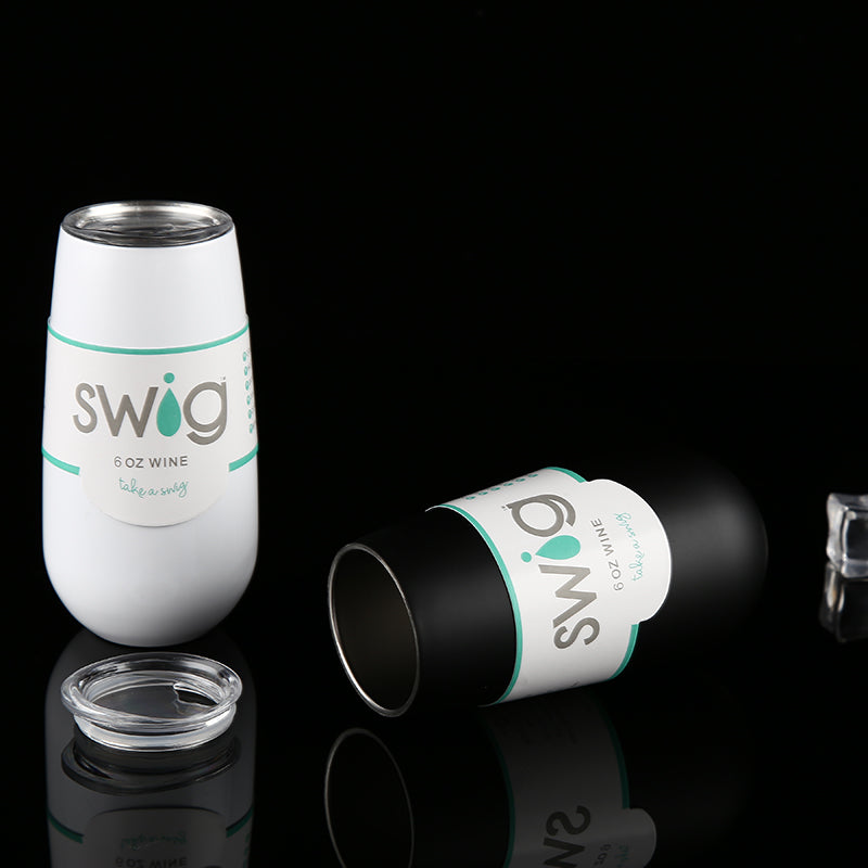 Swig Wine Cup Champagne Beer 6oz Camo With Lids Termos Stemless Flute Stainless Swig Tumbler Thermos Vacuum Flask Insulated