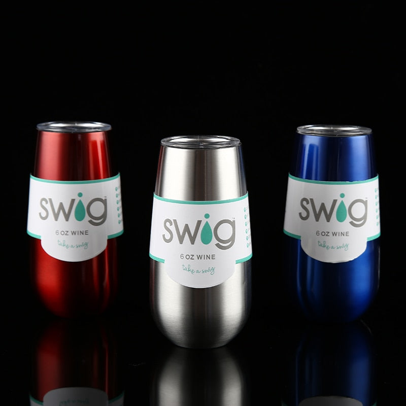 Swig Wine Cup Champagne Beer 6oz Camo With Lids Termos Stemless Flute Stainless Swig Tumbler Thermos Vacuum Flask Insulated