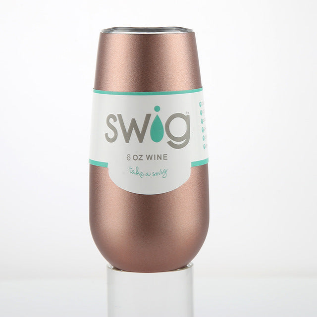 Swig Wine Cup Champagne Beer 6oz Camo With Lids Termos Stemless Flute Stainless Swig Tumbler Thermos Vacuum Flask Insulated