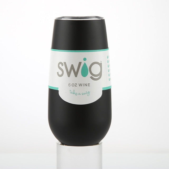 Swig Wine Cup Champagne Beer 6oz Camo With Lids Termos Stemless Flute Stainless Swig Tumbler Thermos Vacuum Flask Insulated