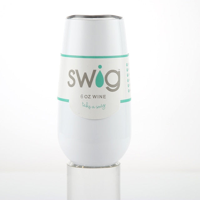 Swig Wine Cup Champagne Beer 6oz Camo With Lids Termos Stemless Flute Stainless Swig Tumbler Thermos Vacuum Flask Insulated